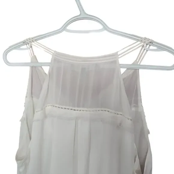 White House Black Market Chiffon Fringe Dressy Professional Tank Top - Picture 3 of 7